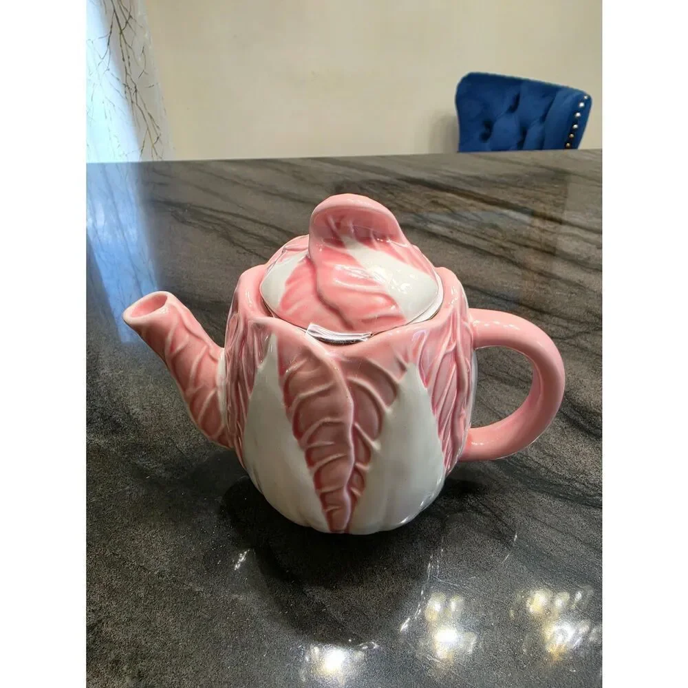 34 fl oz Stoneware Radicchio Teapot Pink - Threshold NEW